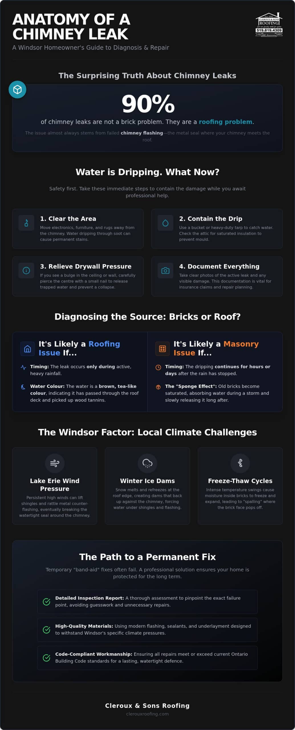 Chimney Leak Repair in Windsor: A Homeowner’s Guide to Stopping Water Damage