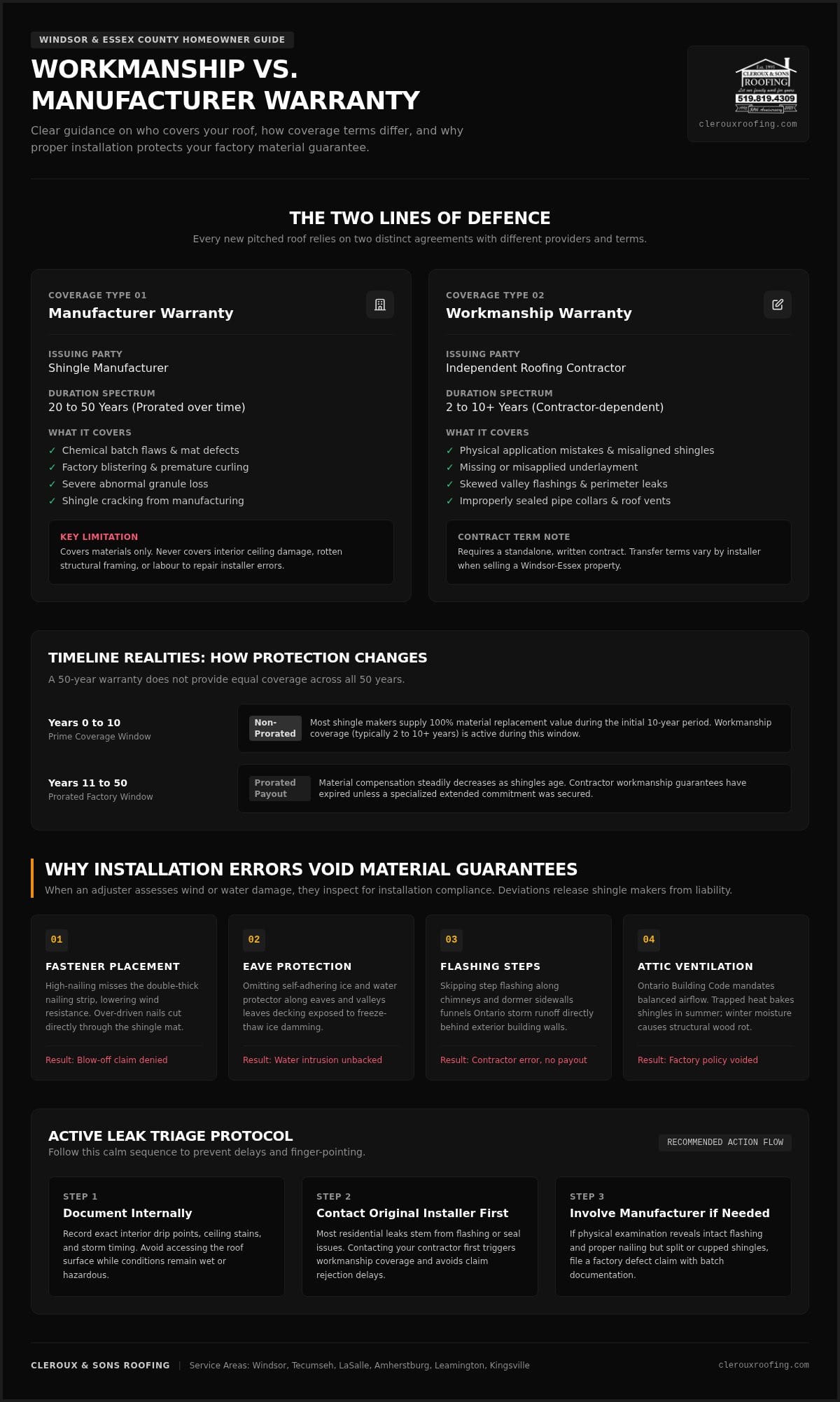 Workmanship Warranty vs Manufacturer Warranty: What Protects Your Roof in 2026?